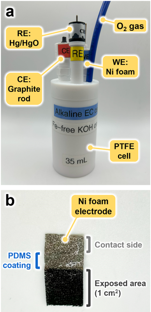 Figure 1 – Experimental setup for testing OER catalysts in alkaline media