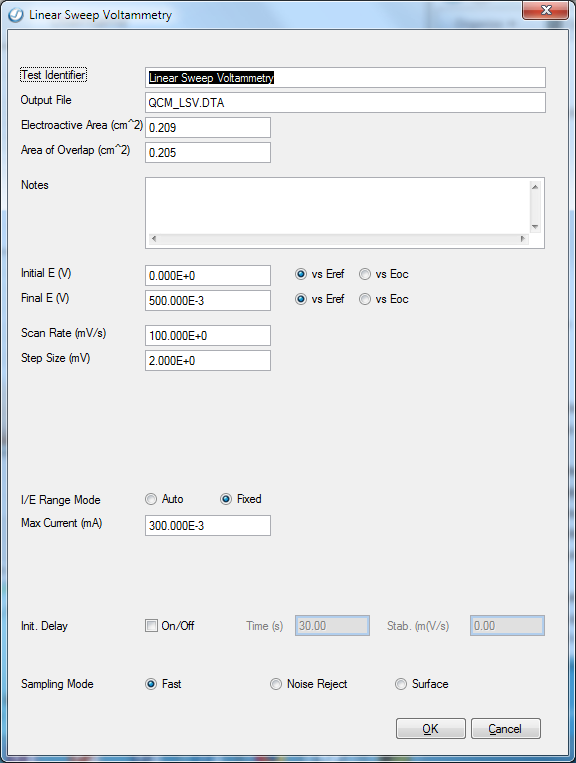 Linear Sweep Voltammetry Setup